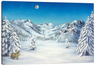 The Cry Of Squaw Valley Canvas Art Print - Wolf Art