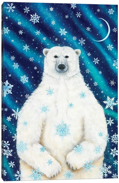 Winter Solstice Bear Canvas Art Print - Cathy McClelland