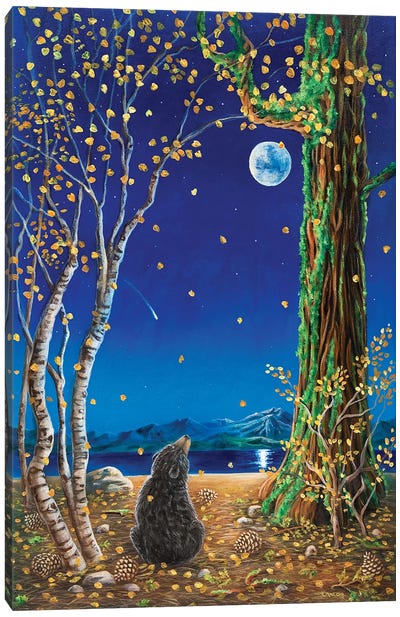 One Fall Evening Canvas Art Print - Brown Bear Art