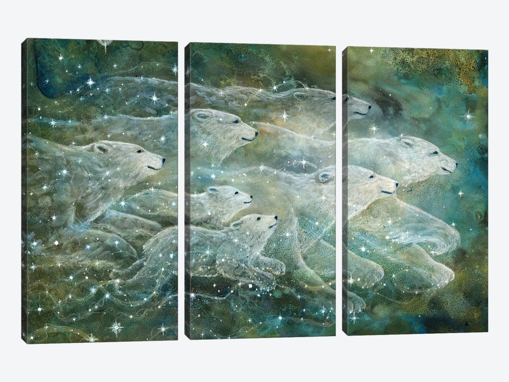 Starlight Bears by Cathy McClelland 3-piece Canvas Print