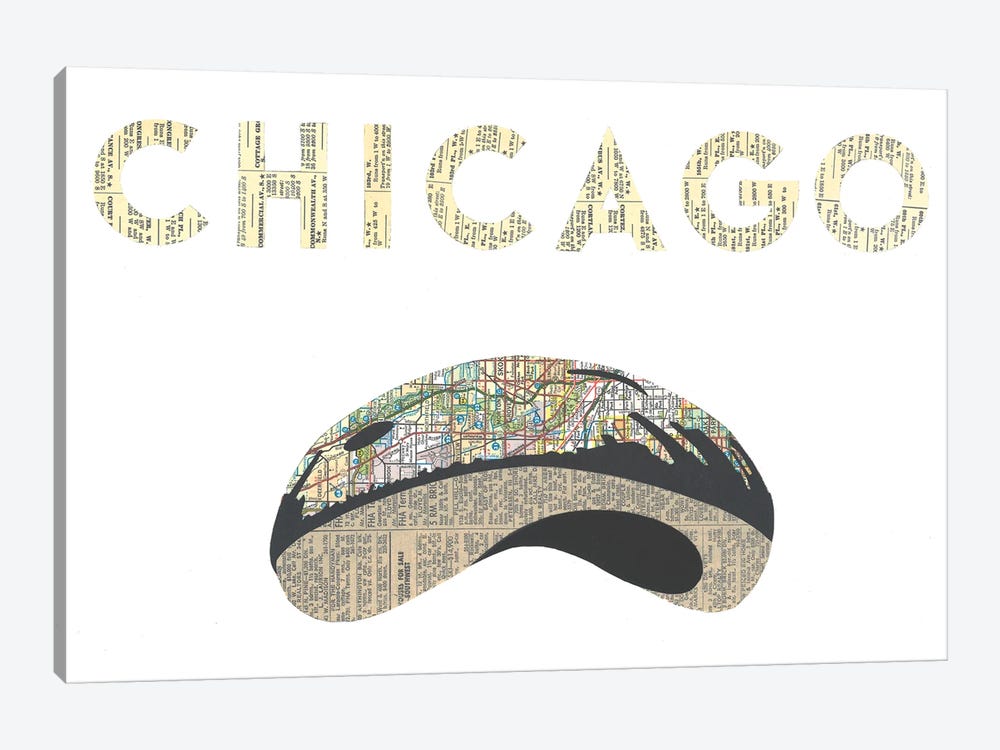 Chicago Bean by Paper Cutz 1-piece Canvas Artwork
