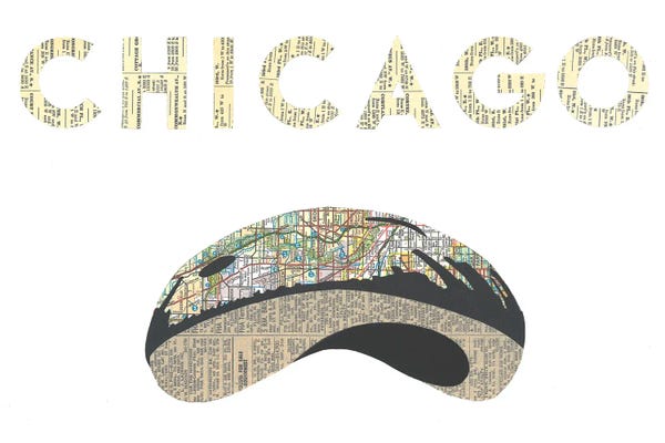Illinois: Chicago Bean by Paper Cutz