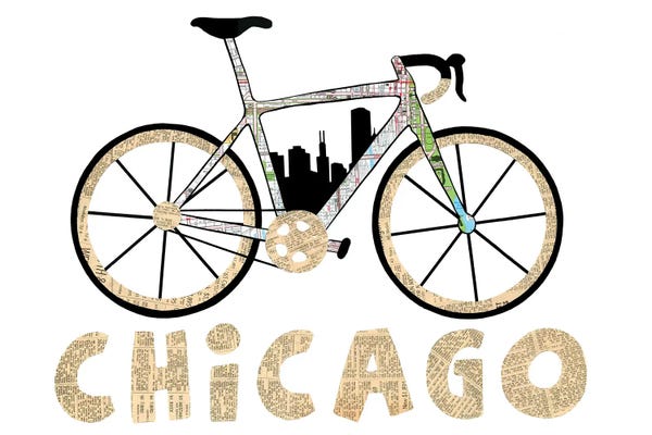 Fine Art Print: Chicago Bike by Paper Cutz