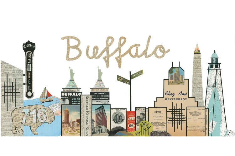 Buffalo Skyline by Paper Cutz wall art