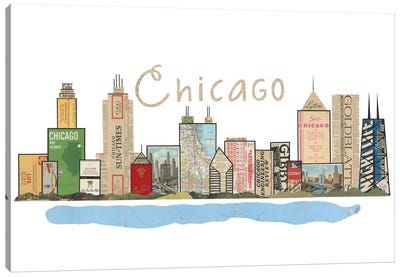 Chicago Skyline Canvas Art Print - Paper Cutz