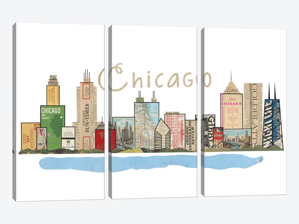 Chicago Skyline by Paper Cutz 3-piece Art Print