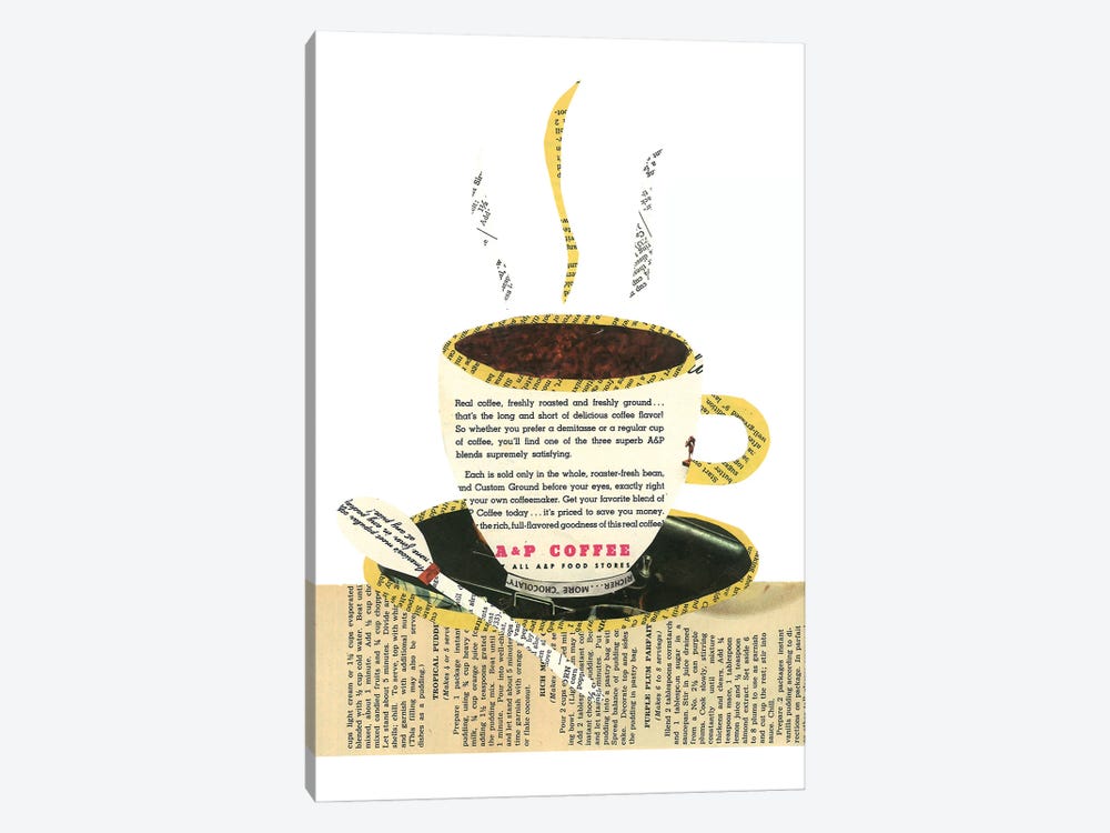 Coffee Cup by Paper Cutz 1-piece Canvas Art Print