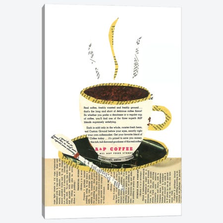 Coffee Cup Canvas Print #CTZ18} by Paper Cutz Canvas Art