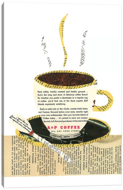 Coffee Cup Canvas Art Print - Paper Cutz