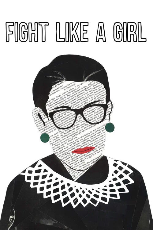 RBG Fight Like A Girl by Paper Cutz wall art