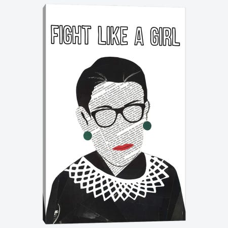 RBG Fight Like A Girl Canvas Print #CTZ21} by Paper Cutz Canvas Print