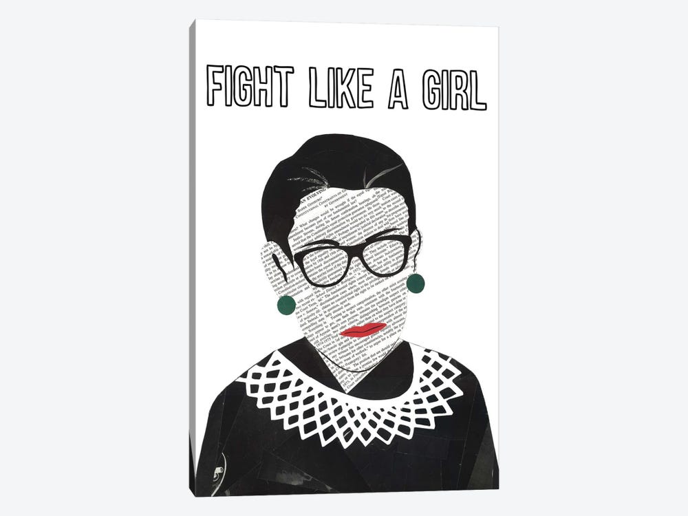 RBG Fight Like A Girl by Paper Cutz 1-piece Art Print