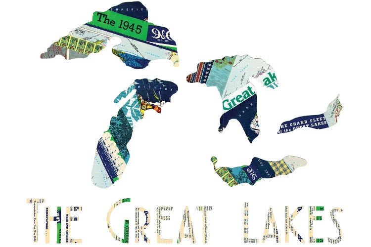 Great Lakes by Paper Cutz wall art