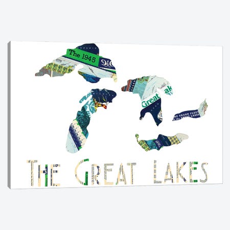 Great Lakes Canvas Print #CTZ24} by Paper Cutz Canvas Wall Art