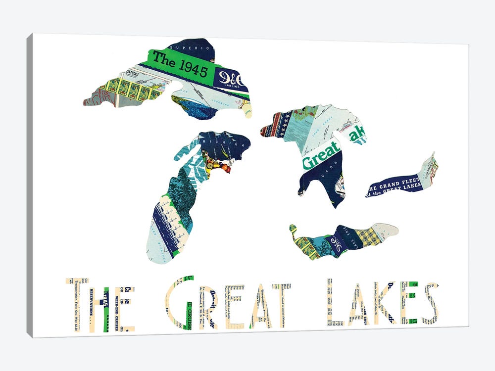 Great Lakes by Paper Cutz 1-piece Canvas Artwork