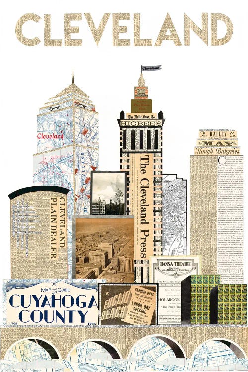 Cleveland Skyline Special Edition by Paper Cutz wall art