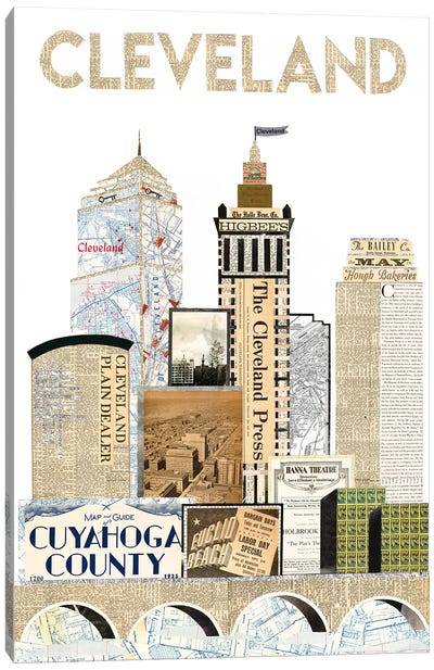Cleveland Skyline Special Edition Canvas Art Print - Paper Cutz