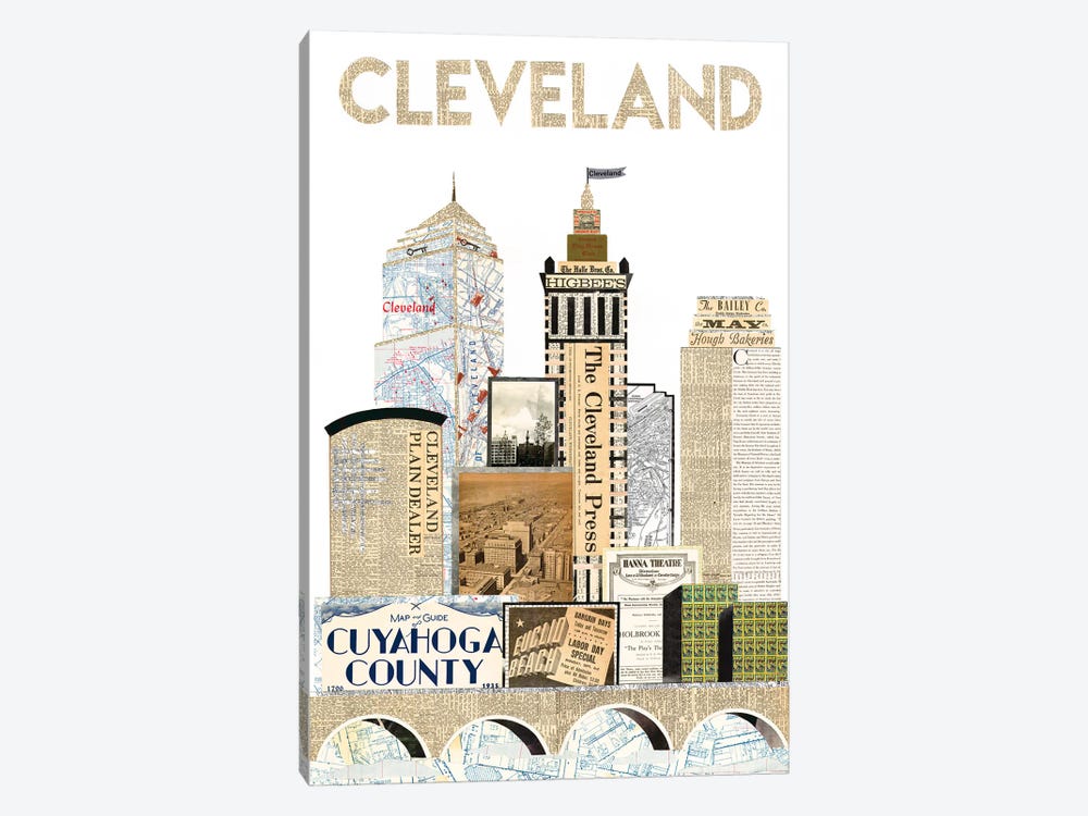 Cleveland Skyline Special Edition by Paper Cutz 1-piece Canvas Print