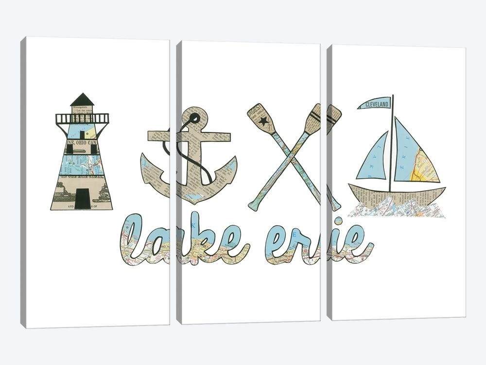 Lake Erie by Paper Cutz 3-piece Canvas Art