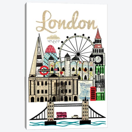 London Skyline Canvas Print #CTZ34} by Paper Cutz Canvas Print
