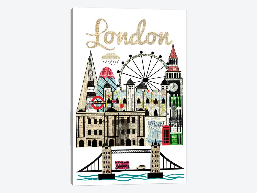London Skyline by Paper Cutz 1-piece Canvas Print