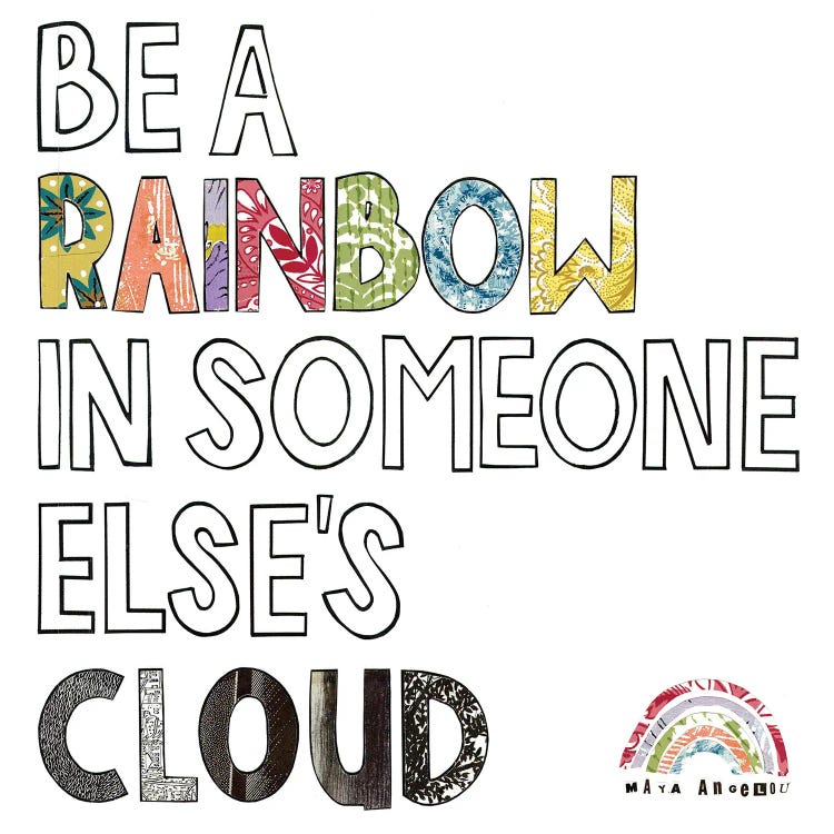 Be A Rainbow Quote by Paper Cutz wall art