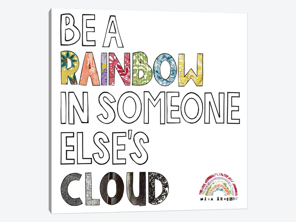Be A Rainbow Quote by Paper Cutz 1-piece Canvas Artwork