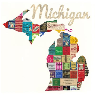 Michigan Matchbook by Paper Cutz art print