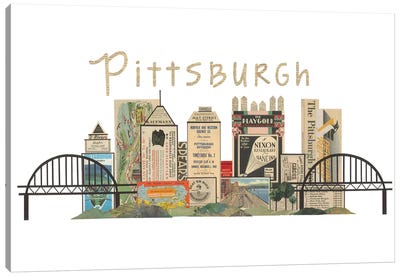 Pittsburgh Horizontal Skyline Canvas Art Print - Pittsburgh Art
