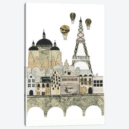 Paris Canvas Print #CTZ41} by Paper Cutz Art Print