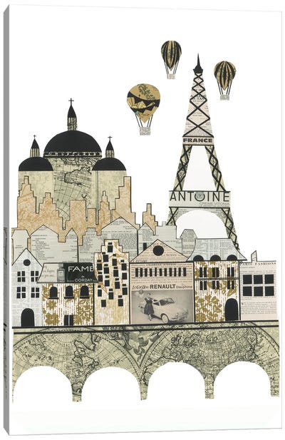 Paris Canvas Art Print - Paper Cutz