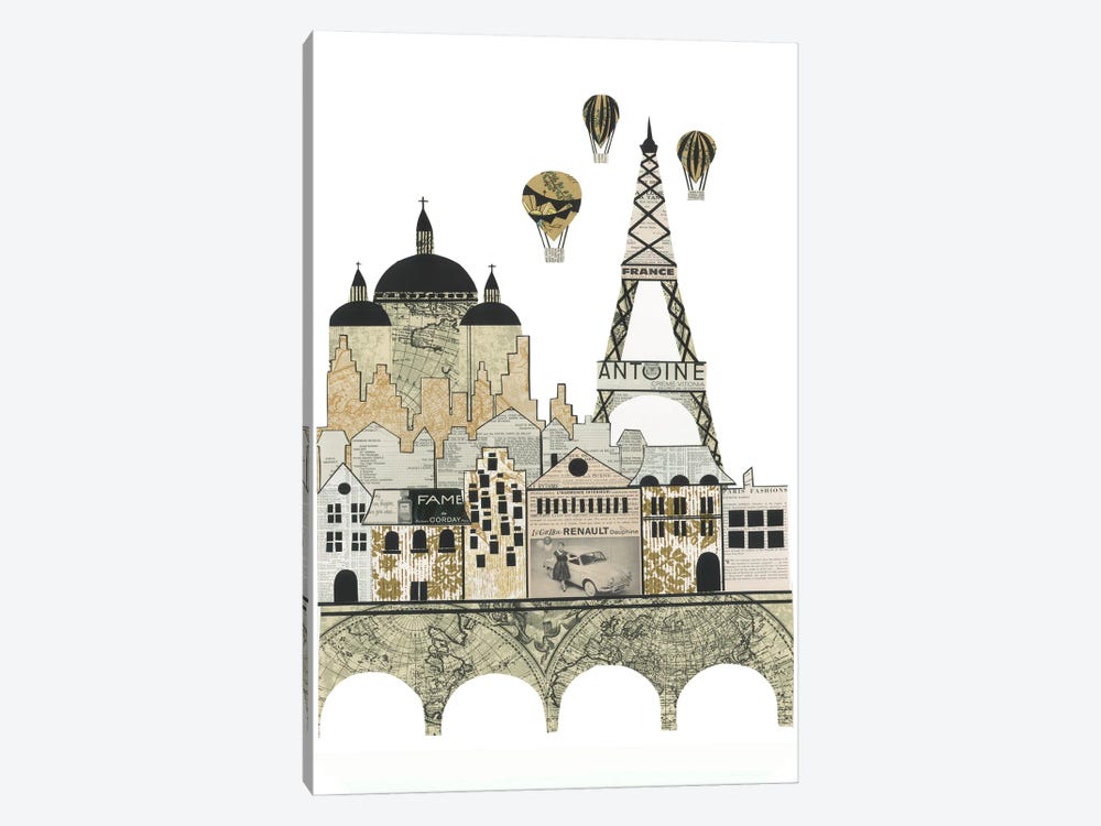 Paris by Paper Cutz 1-piece Canvas Print