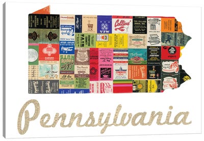 Pennsylvania Matchbook Canvas Art Print - Paper Cutz