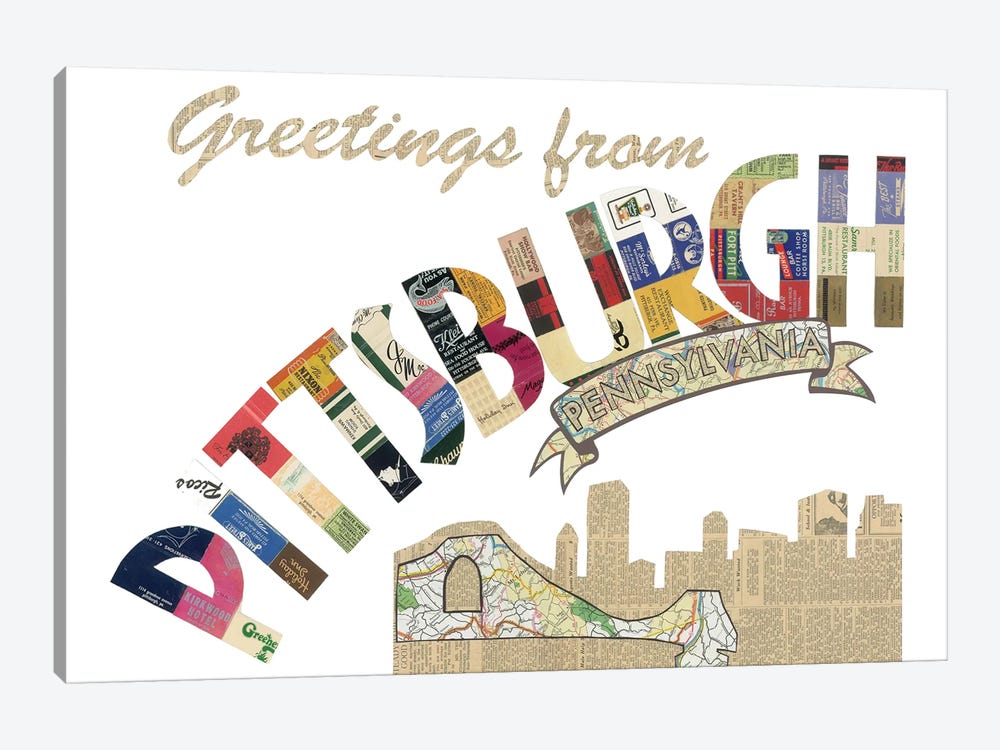 Greetings From Pittsburgh by Paper Cutz 1-piece Art Print