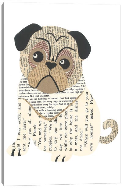 Pug Canvas Art Print - Paper Cutz