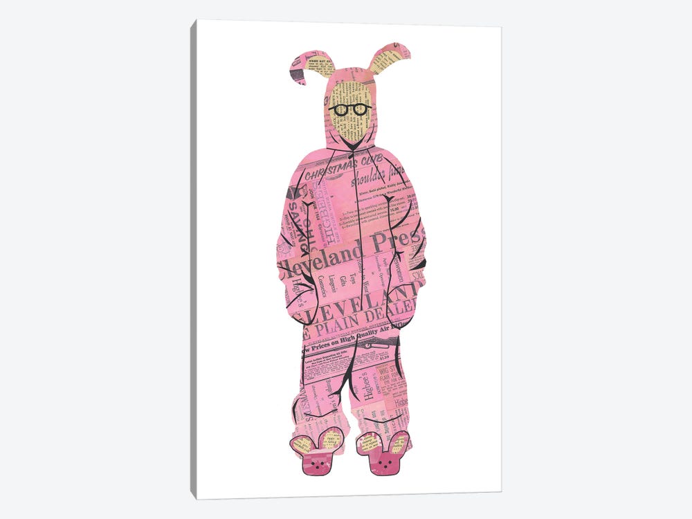 Ralphie Pink Bunny by Paper Cutz 1-piece Canvas Print