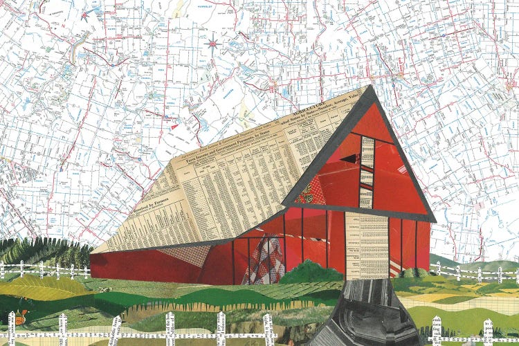 Red Barn by Paper Cutz wall art