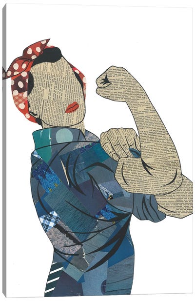 Rosie The Riveter Canvas Art Print - Paper Cutz