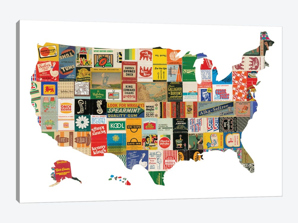 USA by Paper Cutz 1-piece Canvas Art