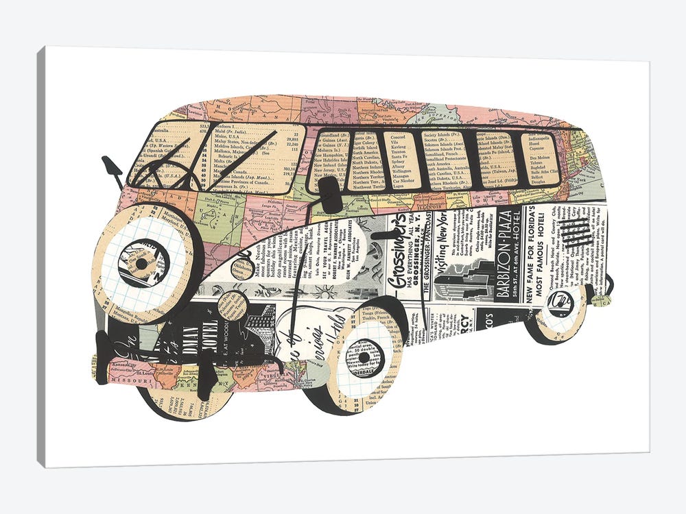 Retro Van by Paper Cutz 1-piece Art Print