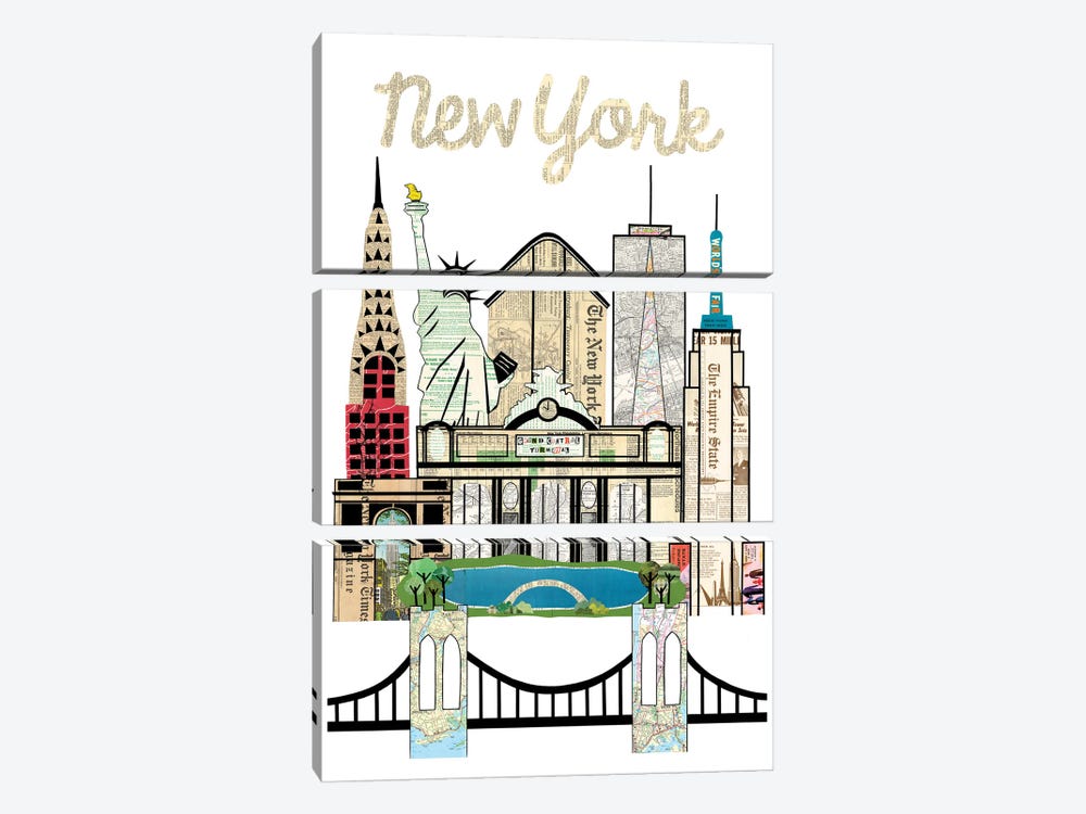New York Skyline by Paper Cutz 3-piece Art Print