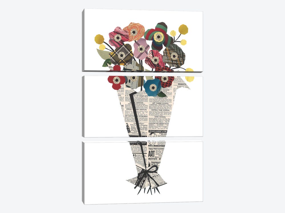 Bouquet by Paper Cutz 3-piece Canvas Wall Art