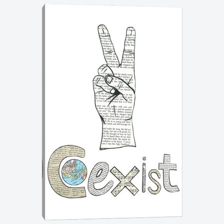 Coexist Canvas Print #CTZ72} by Paper Cutz Canvas Wall Art