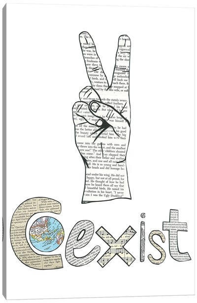 Coexist Canvas Art Print - Paper Cutz