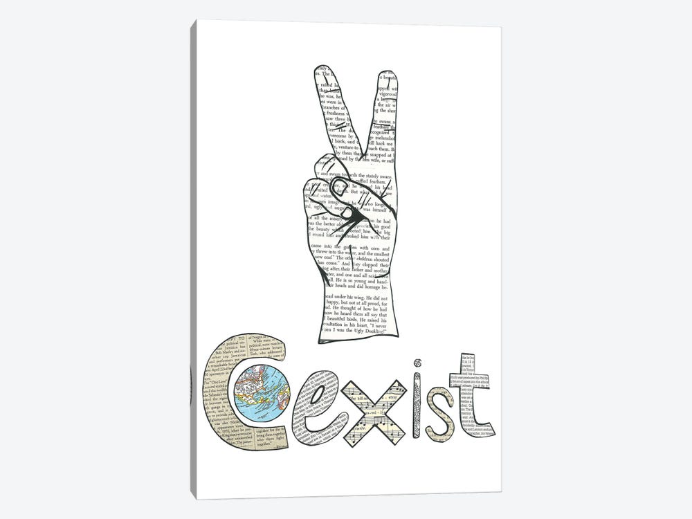 Coexist by Paper Cutz 1-piece Canvas Print