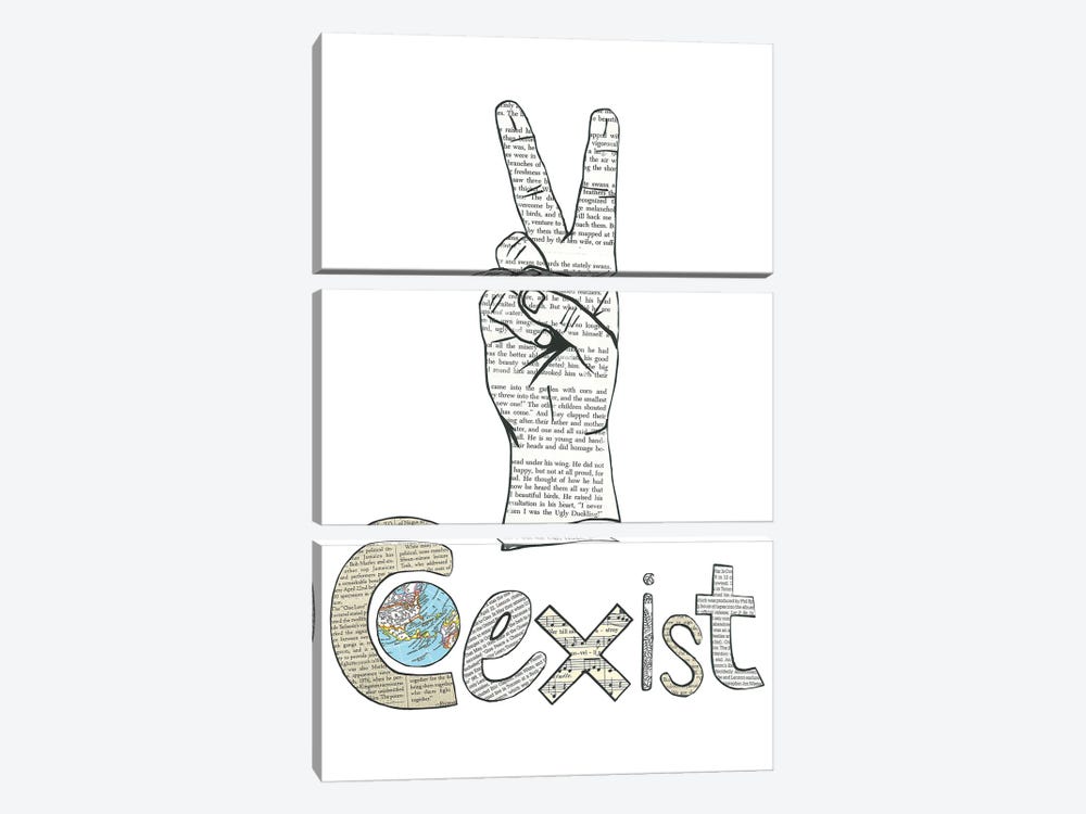 Coexist by Paper Cutz 3-piece Canvas Art Print