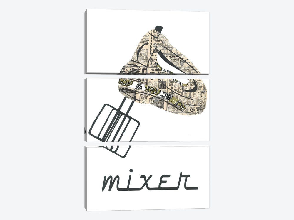 Retro Mixer by Paper Cutz 3-piece Art Print