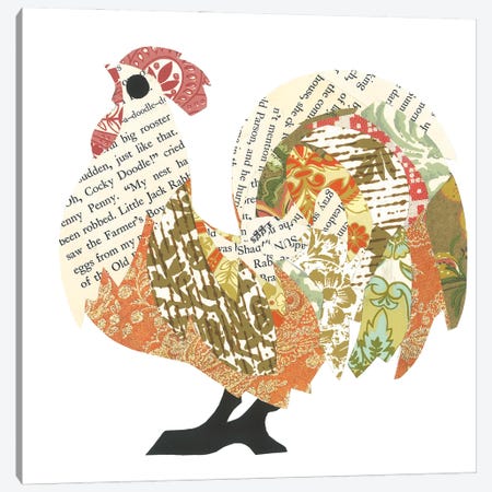 Rooster Canvas Print #CTZ79} by Paper Cutz Canvas Artwork