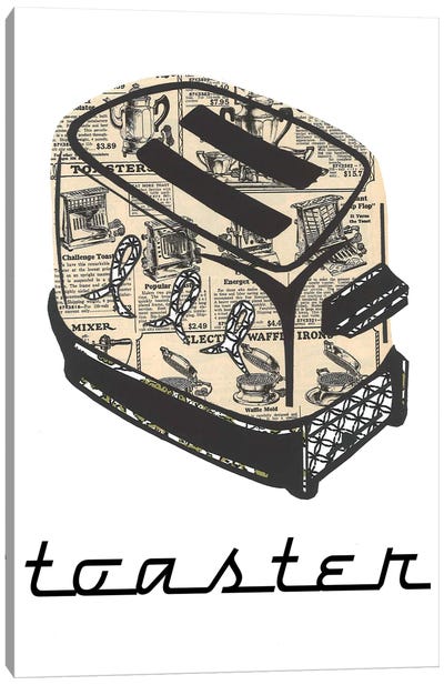 Retro Toaster Canvas Art Print - Paper Cutz