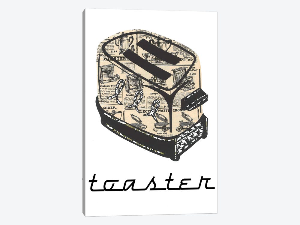 Retro Toaster by Paper Cutz 1-piece Canvas Artwork